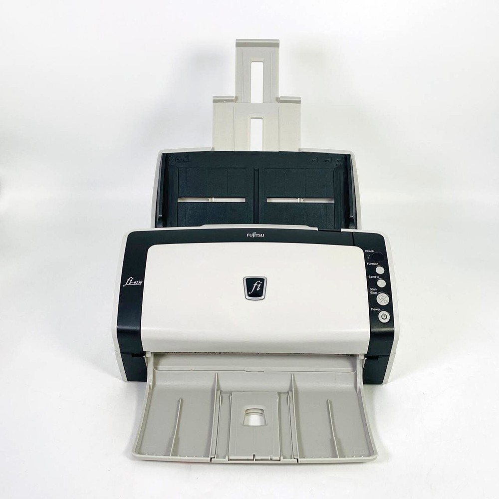 GOOD 🔥 Genuine Fujitsu Fi-6130 Duplex Pass-Through Document Scanner w/Bundle
