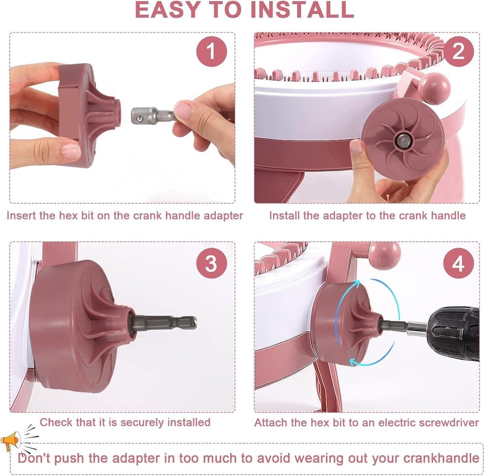 Knitting Machine Adapter, Quick Knit Replaceable Crochet Machine Adapter with...