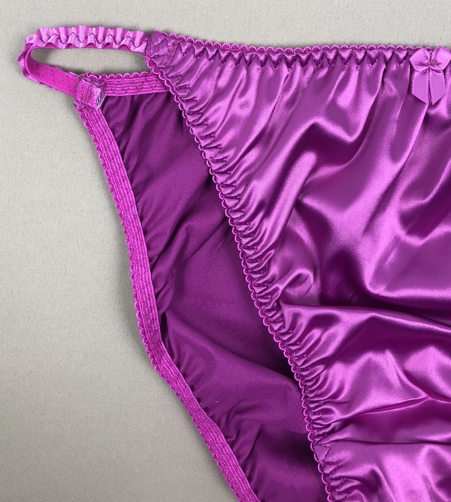 Satin String Panty Magenta XL