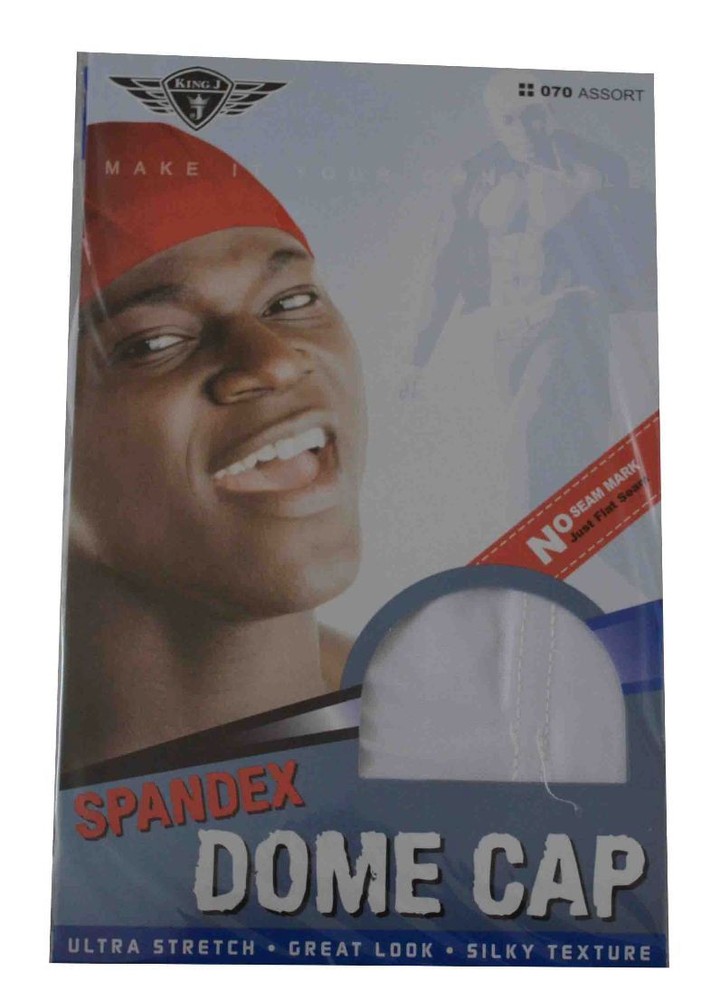 King J Pack Of 2 Pcs Spandex Dome Cap White