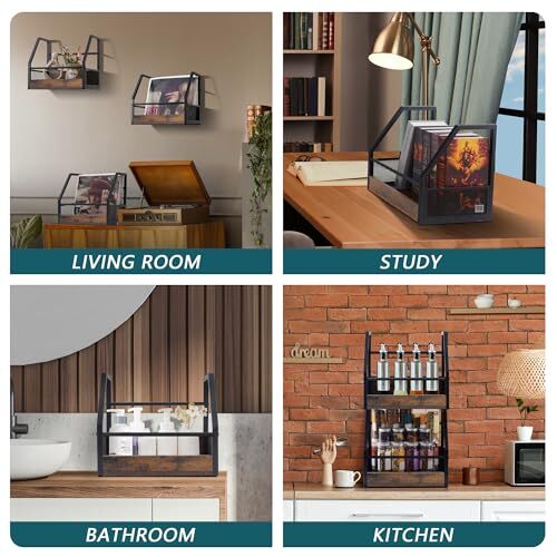 Vinyl Record Storage Pack Record Holder Wall Mount, Stackable Vinyl Holder 2