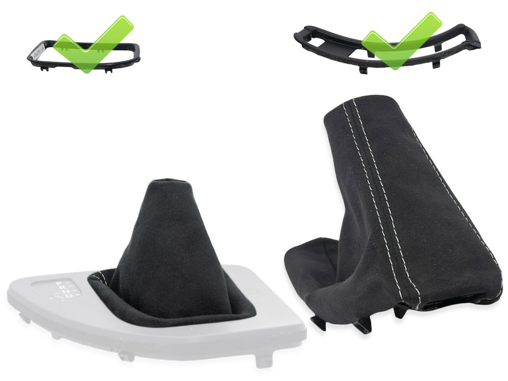 FOR BMW E90 E91 automat. GEAR SHIFT + EBRAKE GAITER ALCANTARA s. WHITE + FRAME