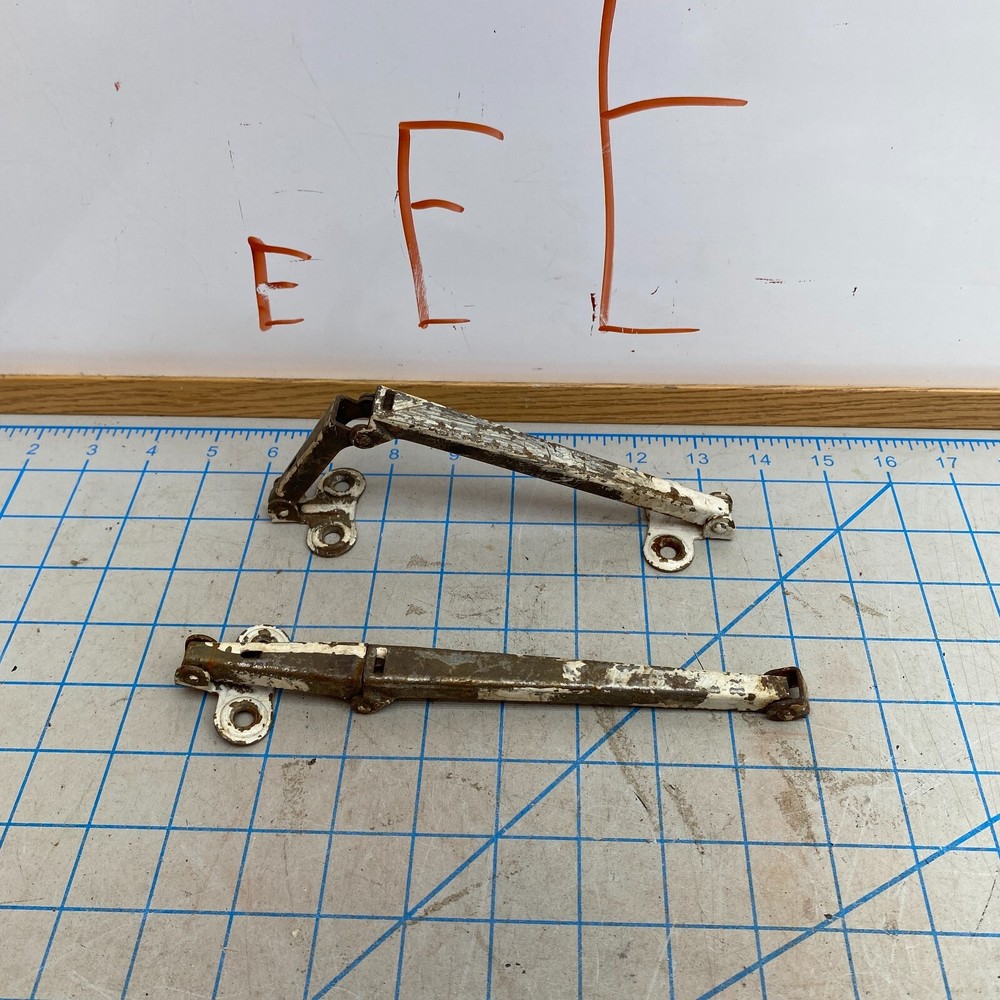 2x Vintage Universal Lid/Door Hinge Support Bracket Unknown - Broken