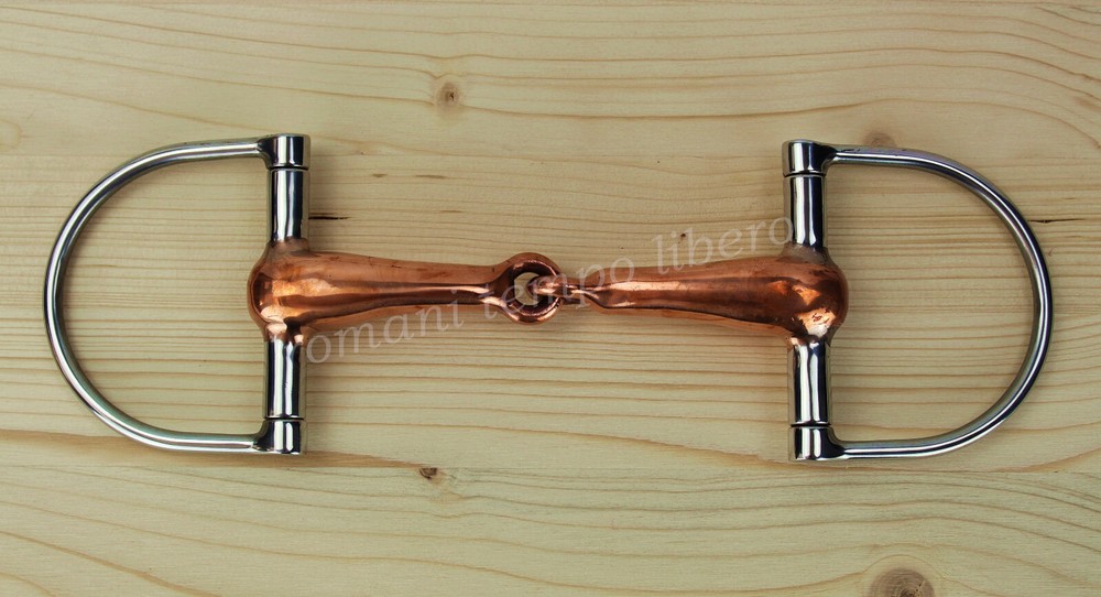 Empty Copper D Ring Single Joint Snaffle