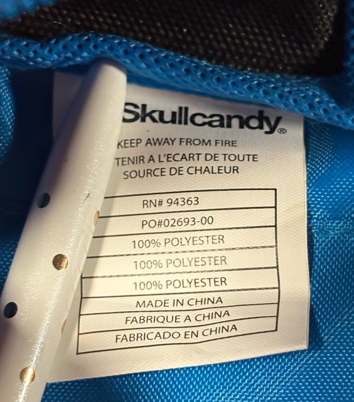SKULLCANDY Skateboard Style School Big Student Backpack MULTICOLORED Black Red