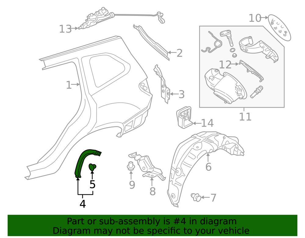 Genuine Subaru Quarter Panel Seal 63526SJ000