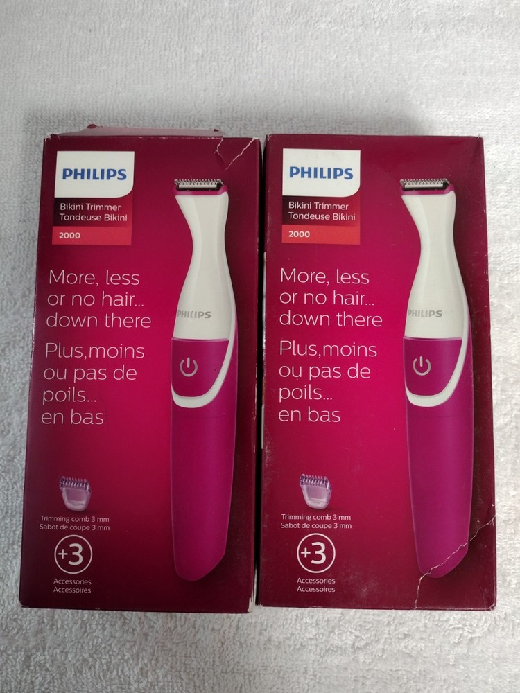2 Phillips 2000 Bikini Trimmers With Attachments