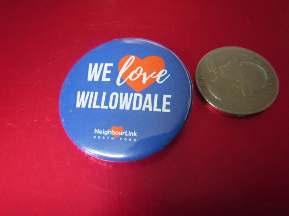 We love Willowdale Pinback /button Free Shipping