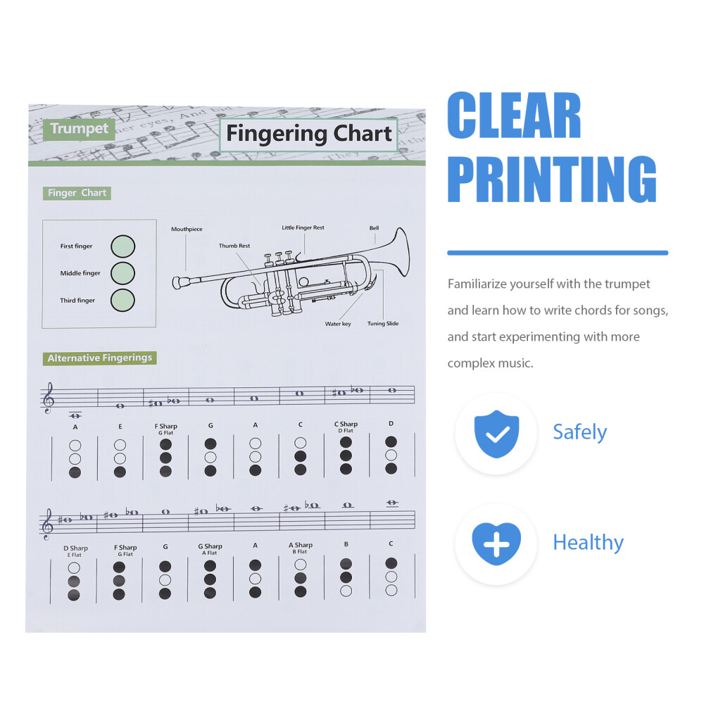 1Pc Trumpet Chord Practice Chart Beginners Chart Finger Guide (Assorted Color)