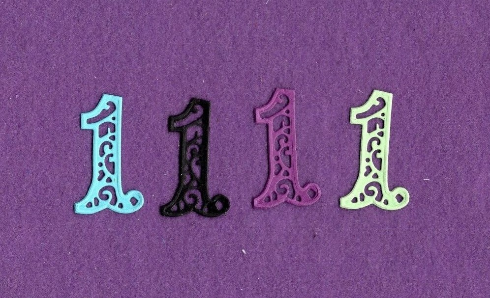 NUMBERS  one (1) die cuts scrapbook cards