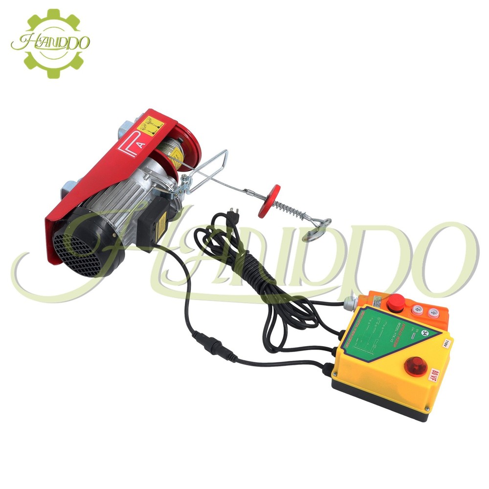 Mini Electric Hoist 1320lbs 14ft Wired Remote + 328ft Wireless Remote Control
