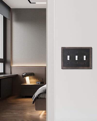 2-Pack Triple Toggle Light Switch Cover Plate Pearls Decorative Switch Plate ...