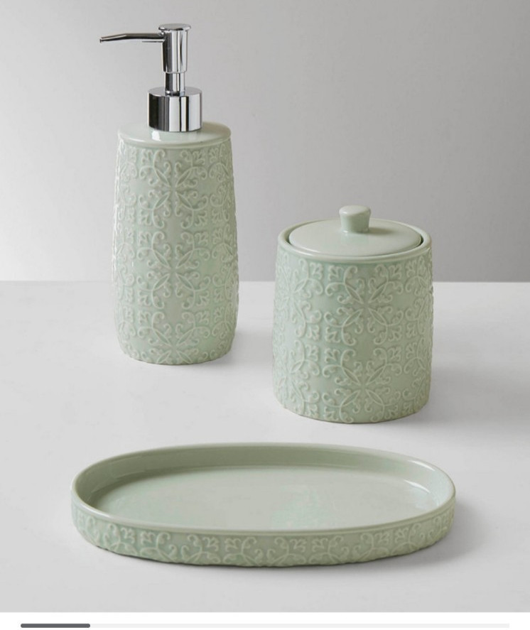Decor Studio Emily 3-Pc. Bath Accessory Set - Aqua