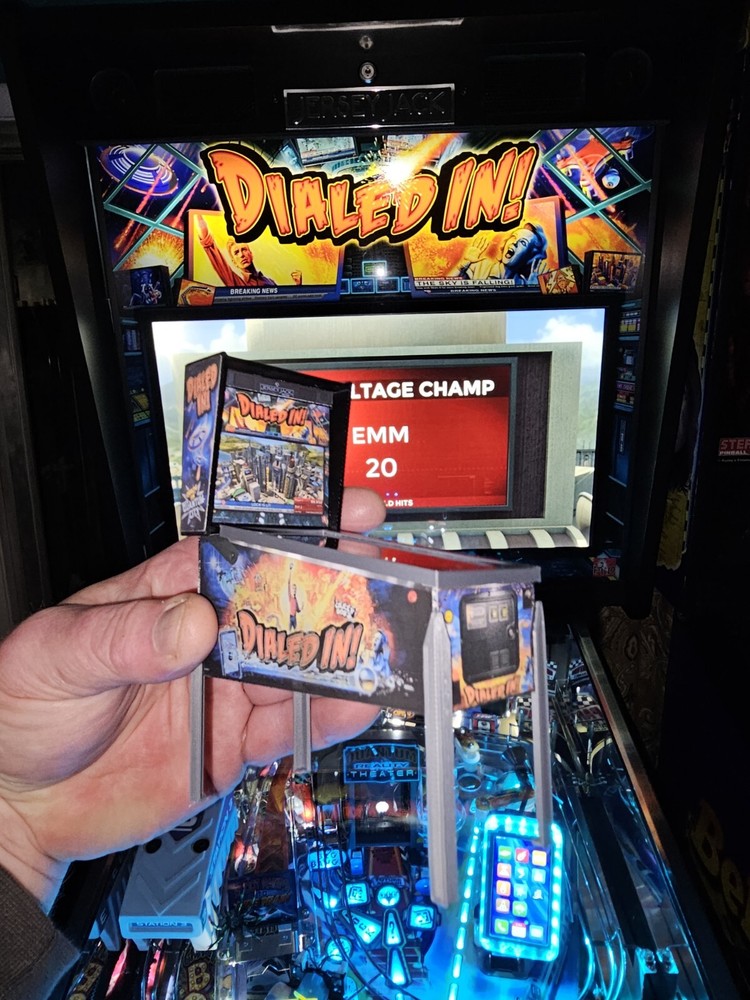 Miniature Replica “Dialed In” Pinball Machine Mini Scale Model, Keepsake, Trophy