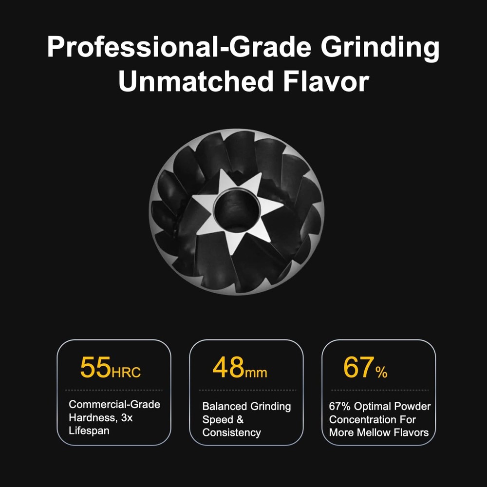 V4 Manual Coffee Grinder with Foldable Handle and External Adjustment, Espres...