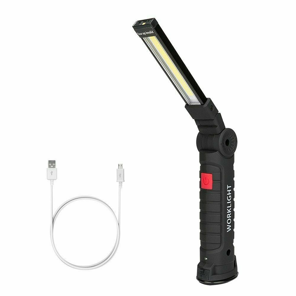 Super Bright USB Rechargeable COB LED Work Light Folding Torch Lamp Flashlight