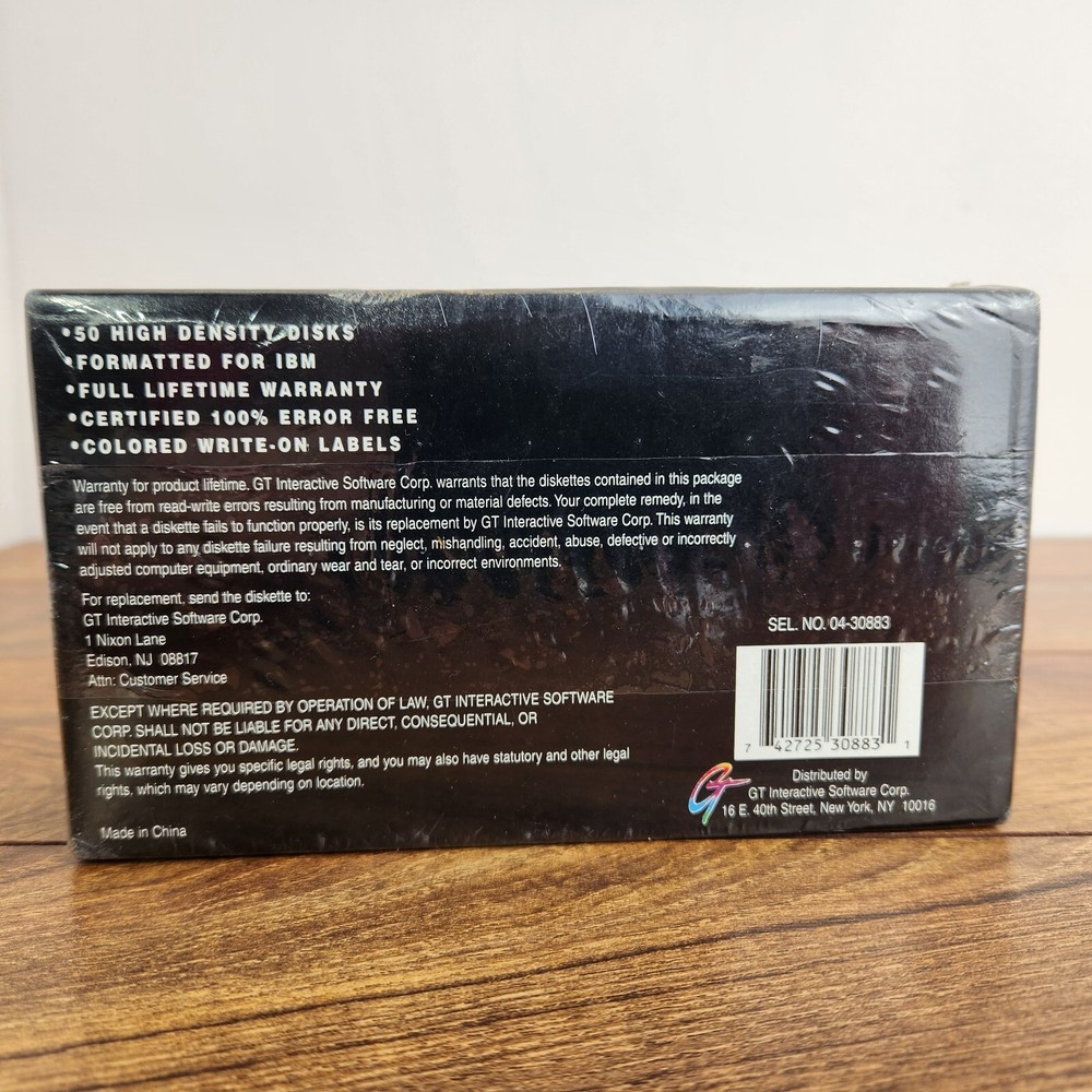 50 High Density Formatted Double Sided Floppy Disks GT Interactive NEW Sealed