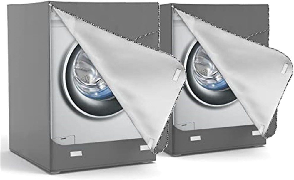 Polyester Washer Machine Cover 2 Pack, Gray