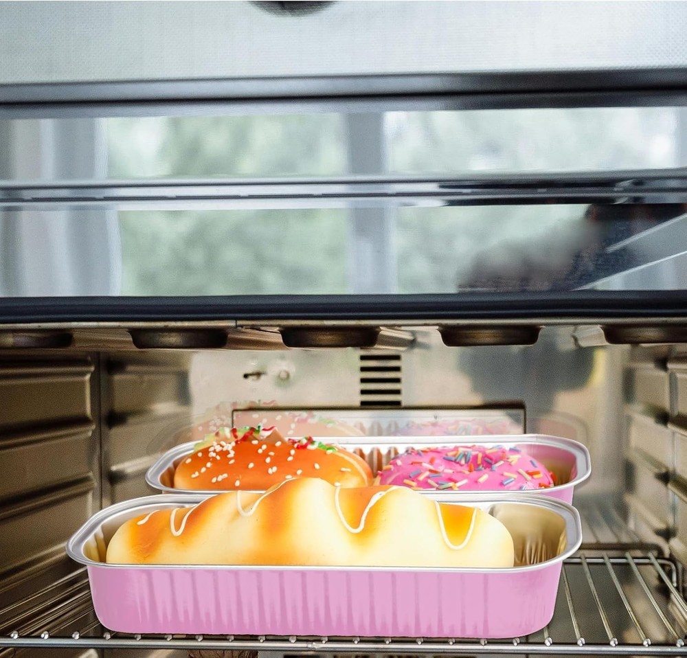 Versatile Disposable Mini Loaf Baking Cups with Lids - Ideal for Parties