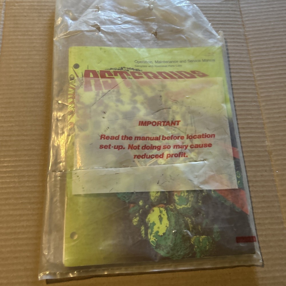 Original Factory Asteroids Deluxe Set Atari Arcade Game Manual