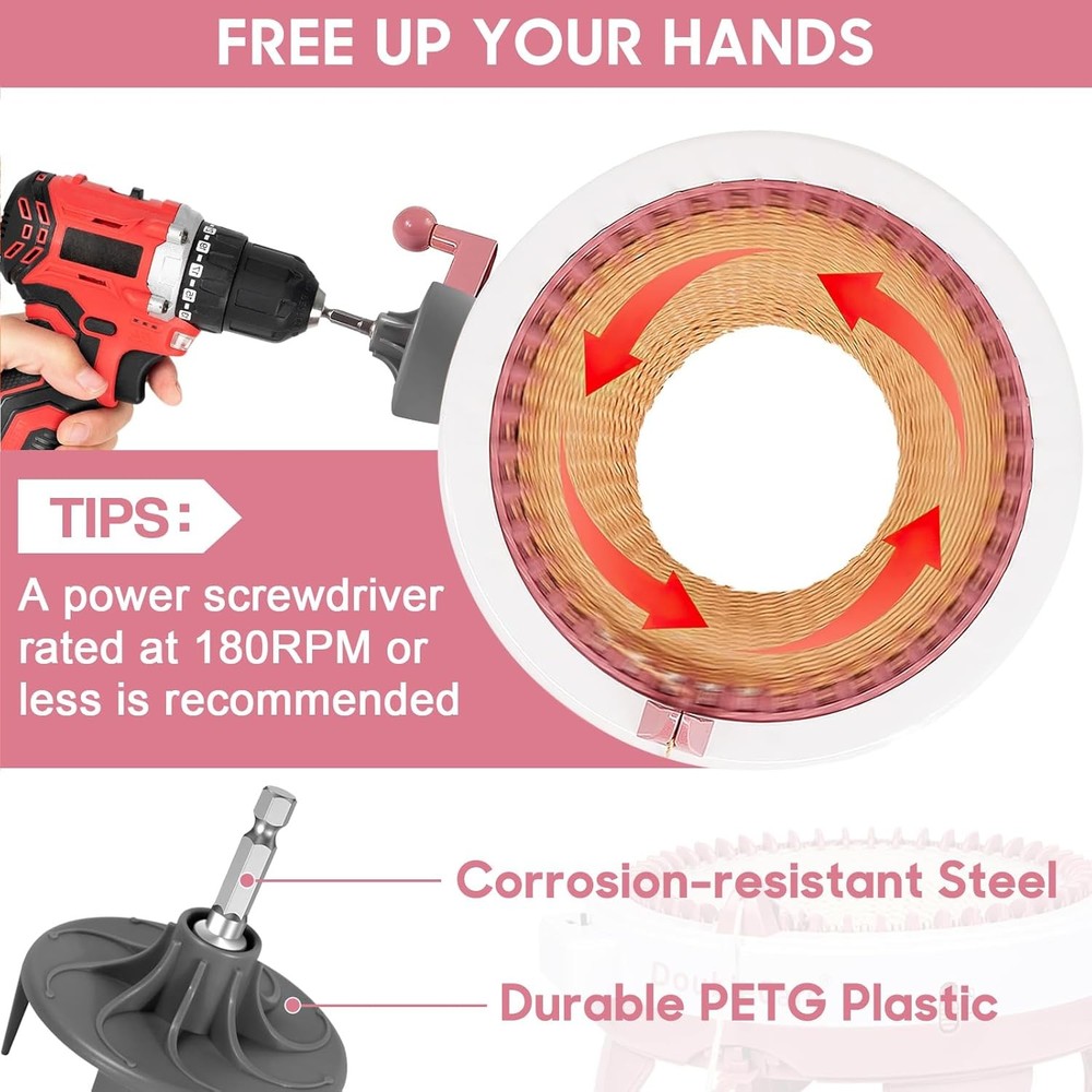 Knitting Machine Adapter Quick Knit Machine Attachment with Hexagonal Drill