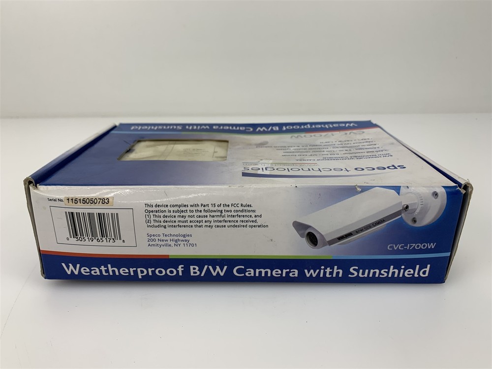 Speco Technologies CVC-1700W Weatherproof B/W Camera with Sunshield