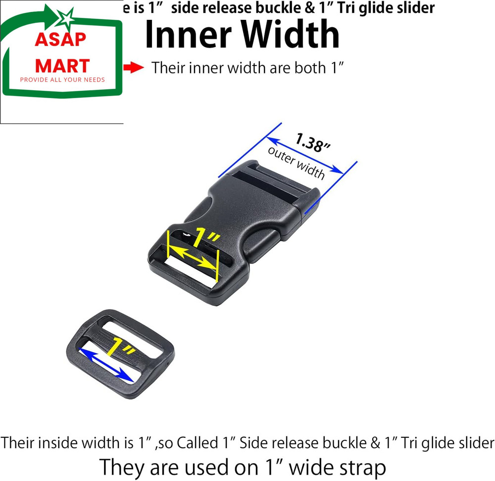 Plastic Buckles, Heavy Duty Side Release Plastic Replacement Buckle Clips.
