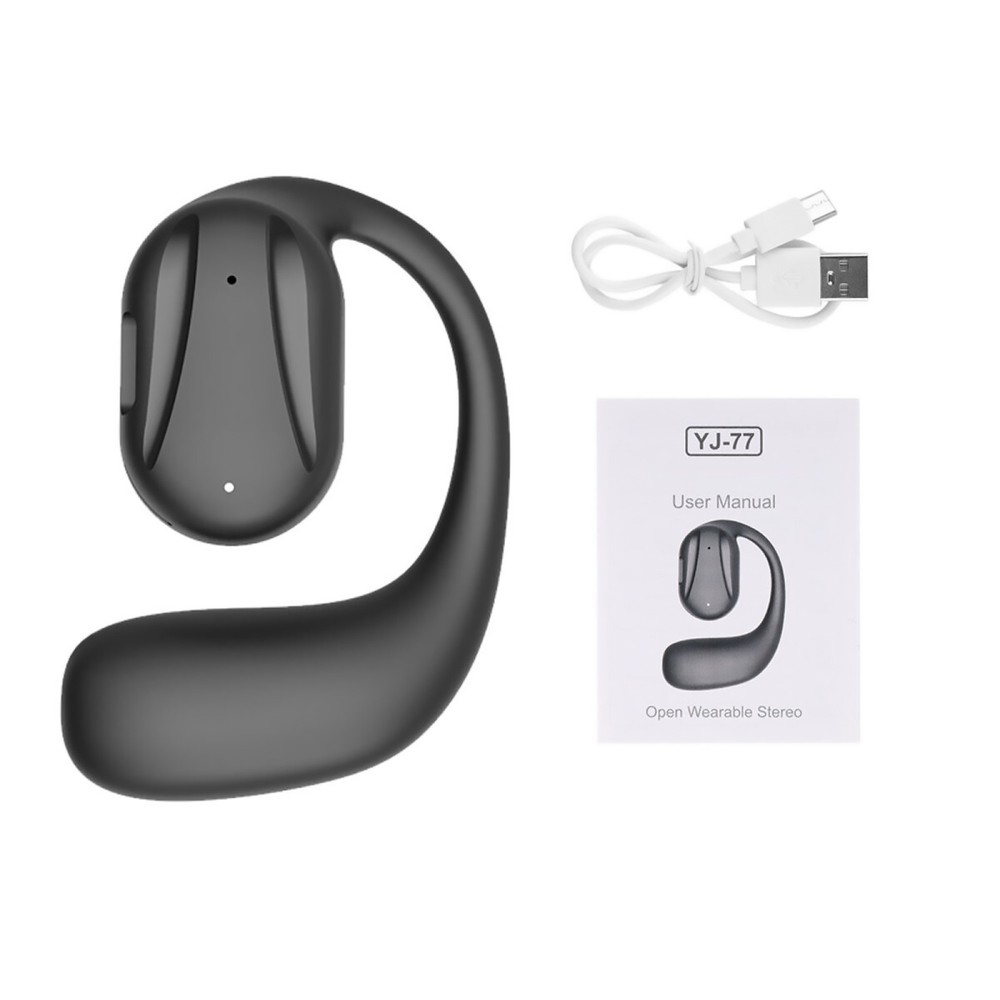 Black Driving Trucker Bluetooth 5.2 Wireless Headset Noise Cancelling Earbud E