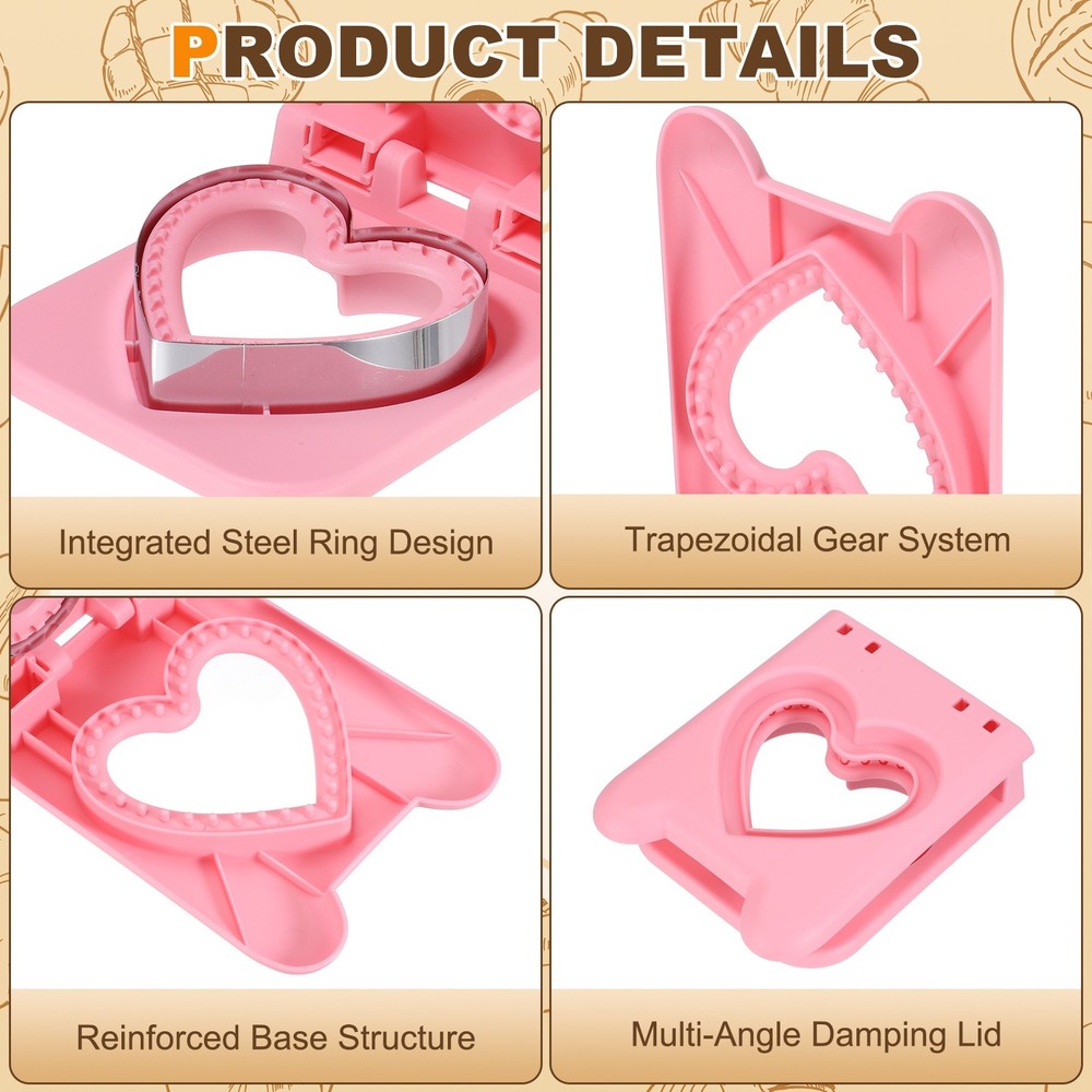 Crustless Sandwich Cutter, Heart-Shape(Pink)