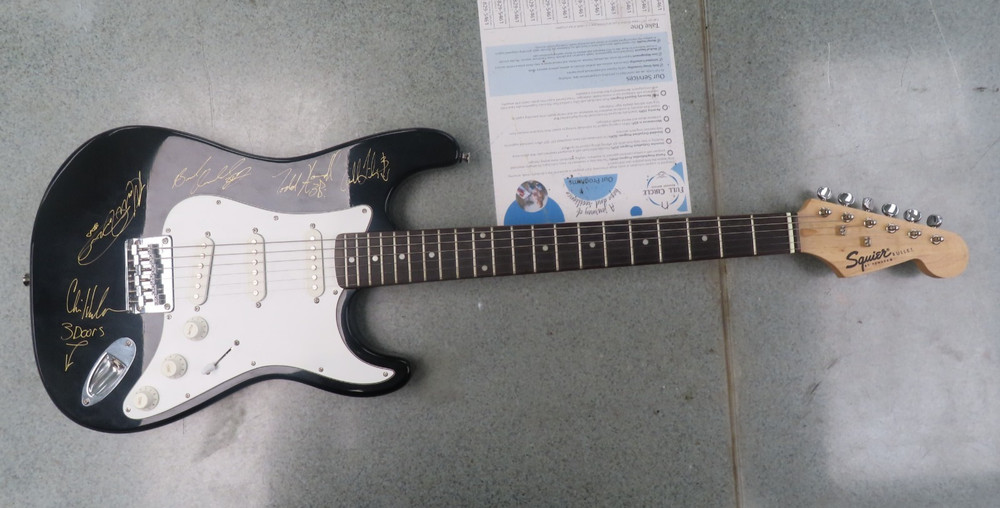3 Doors Down Signed Fender Squier Electric Guitar