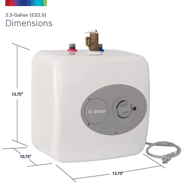 Wall Mount Point-of-Use Water Heater, 120V AC, 2.7 gal, 1440 W, Single Phase, 10
