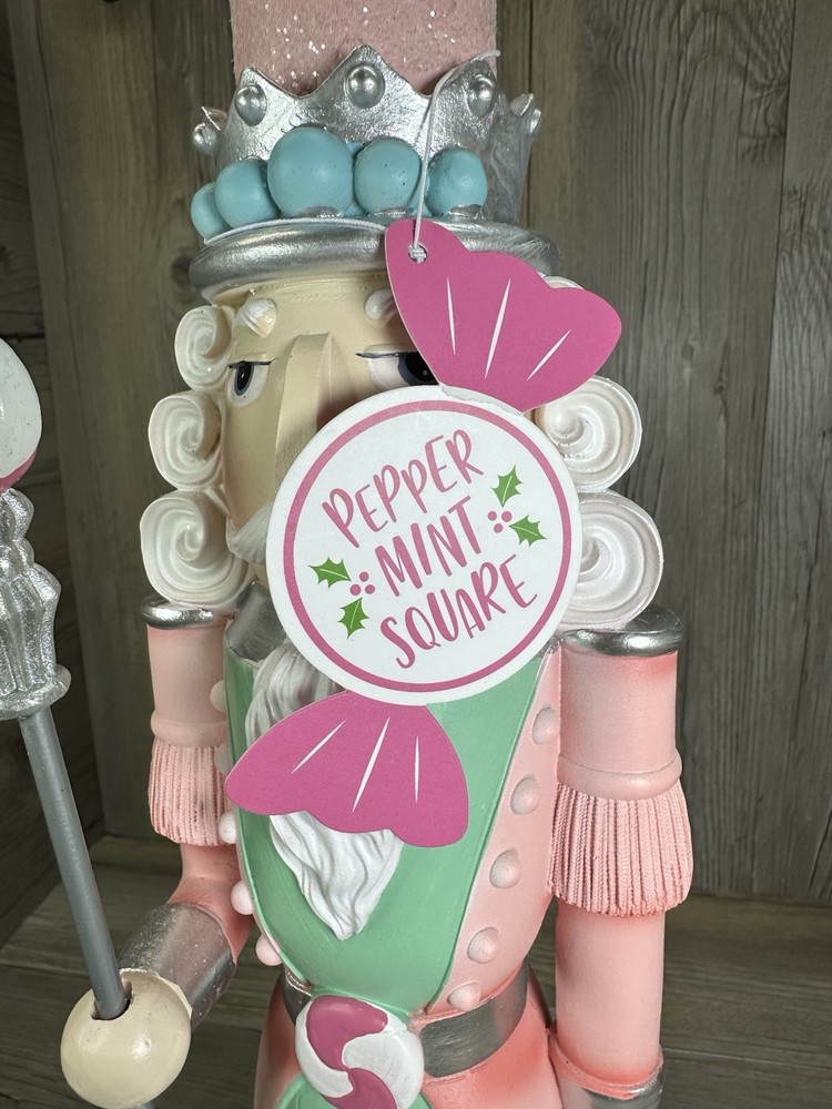 Christmas Pastel Candy Nutcracker 18"H Peppermint Square New