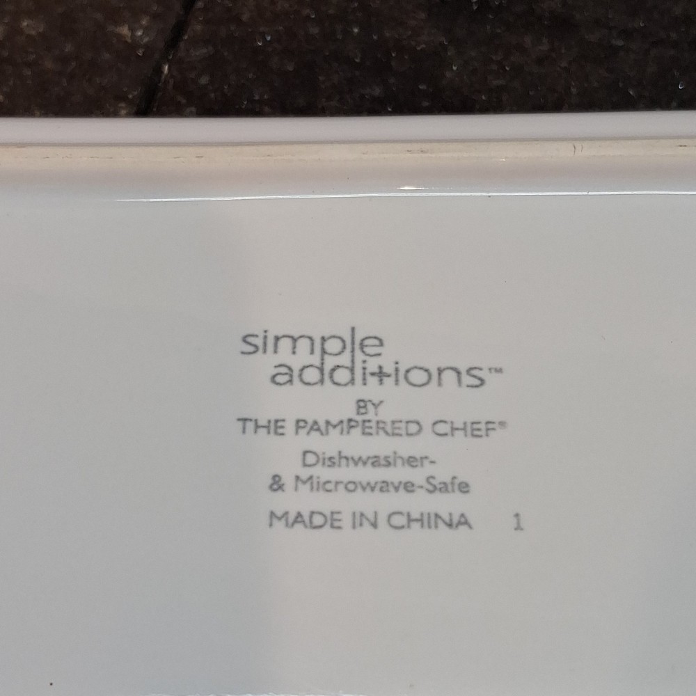 Pampered Chef Ceramic White Rectangular Platter 15x6" Microwave Dishwasher Safe