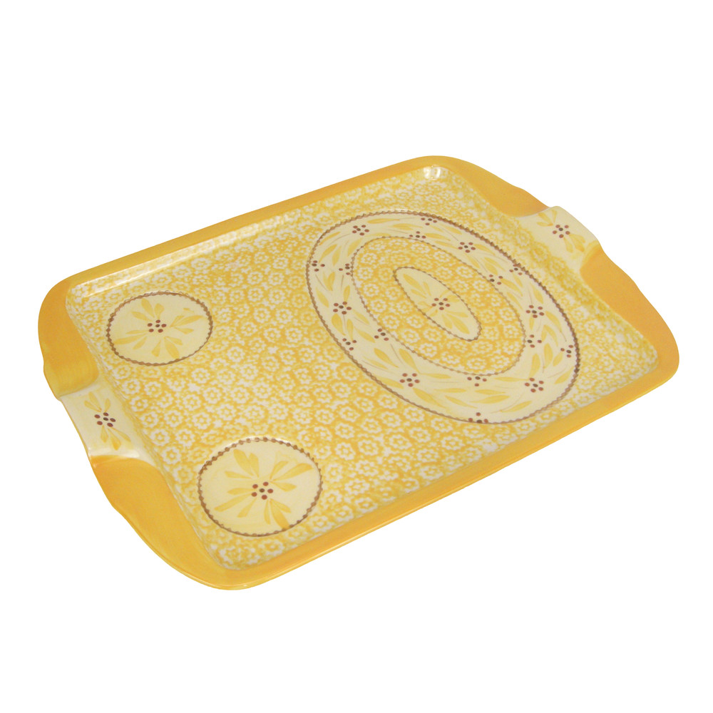Temptations Yellow Florals Rectangular Serving Platter 15.5" x 11.75" NOB
