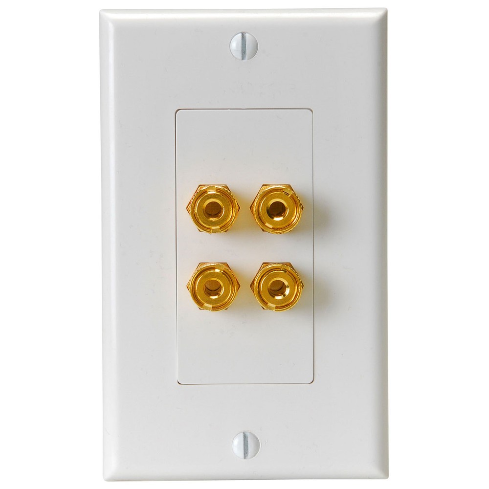 Audtek WP-4B Wallplate Four Banana/Binding Post