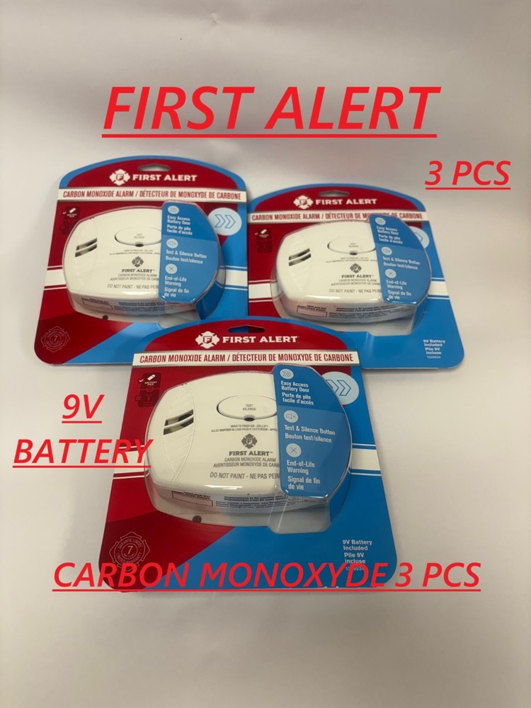 3 PCS FIRST ALERT CARBON MONOXIDE DETECTOR C16-160416-160417 C0400A
