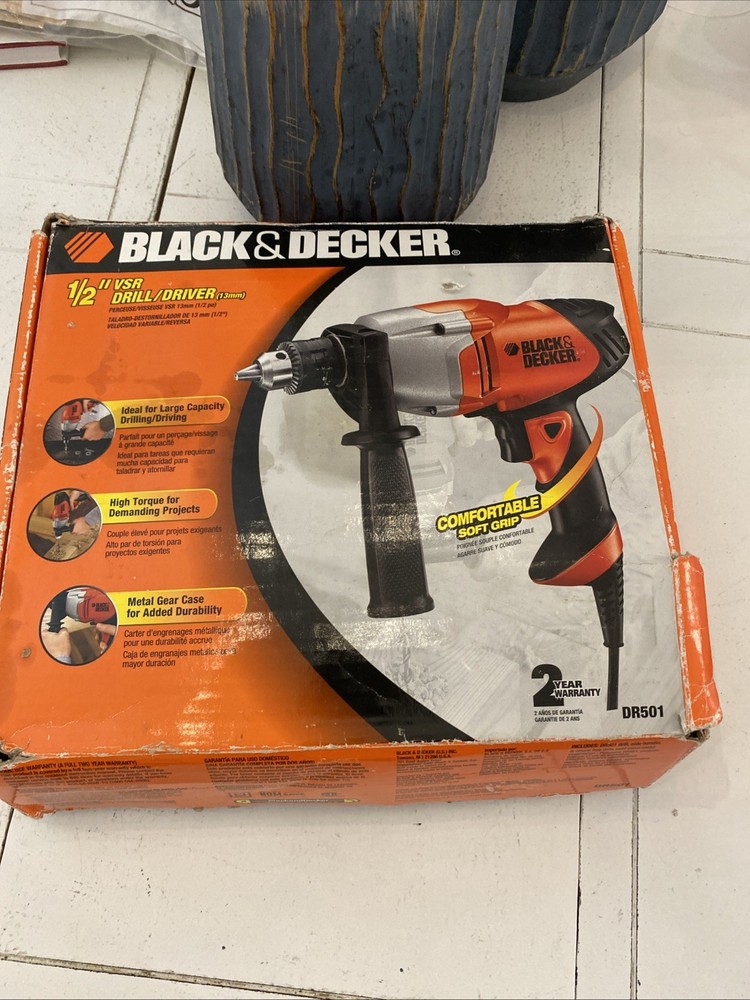 BLACK&DECKER CORDED DRILL DR501, PRE OWNED, TESTED.