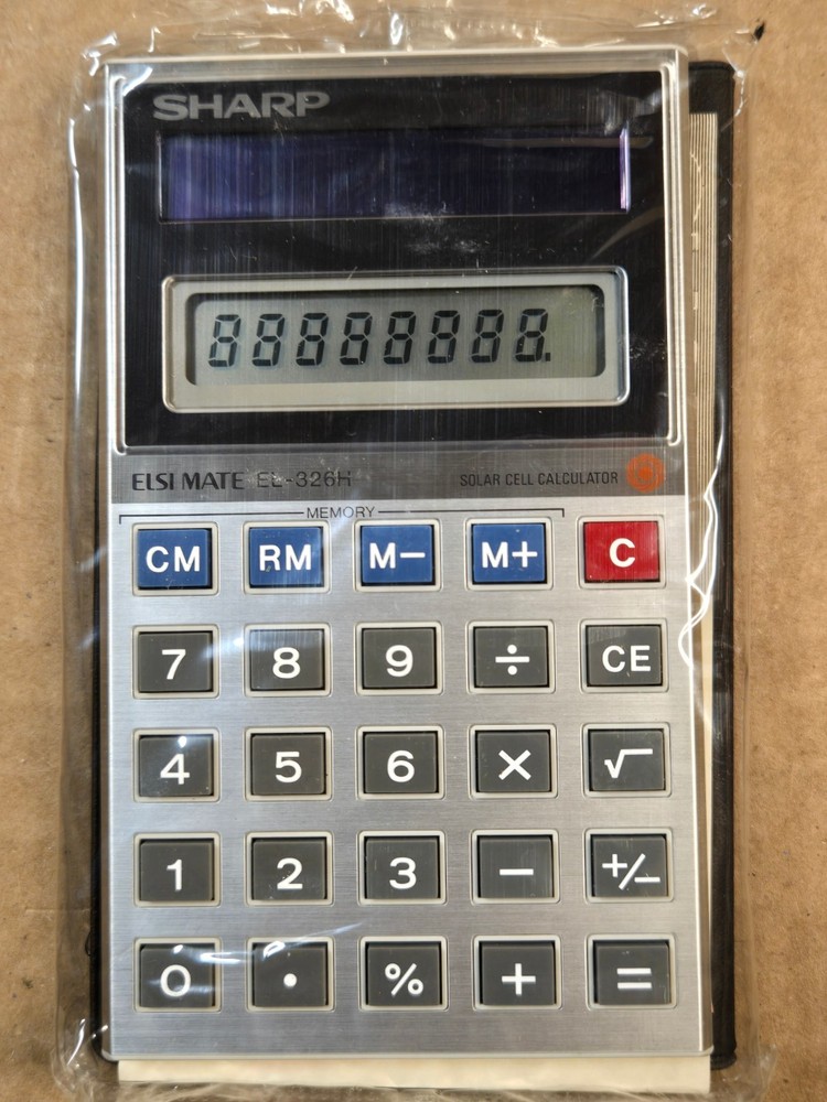 Sharp EL-3326H Solar Cell Calculator - MINT in Box Working Well