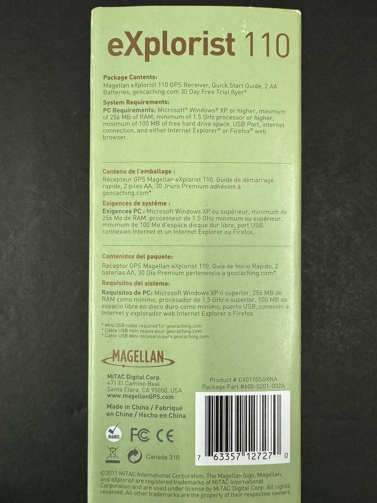 Magellan eXplorist 110 Handheld Geocaching GPS *Tested & Working*