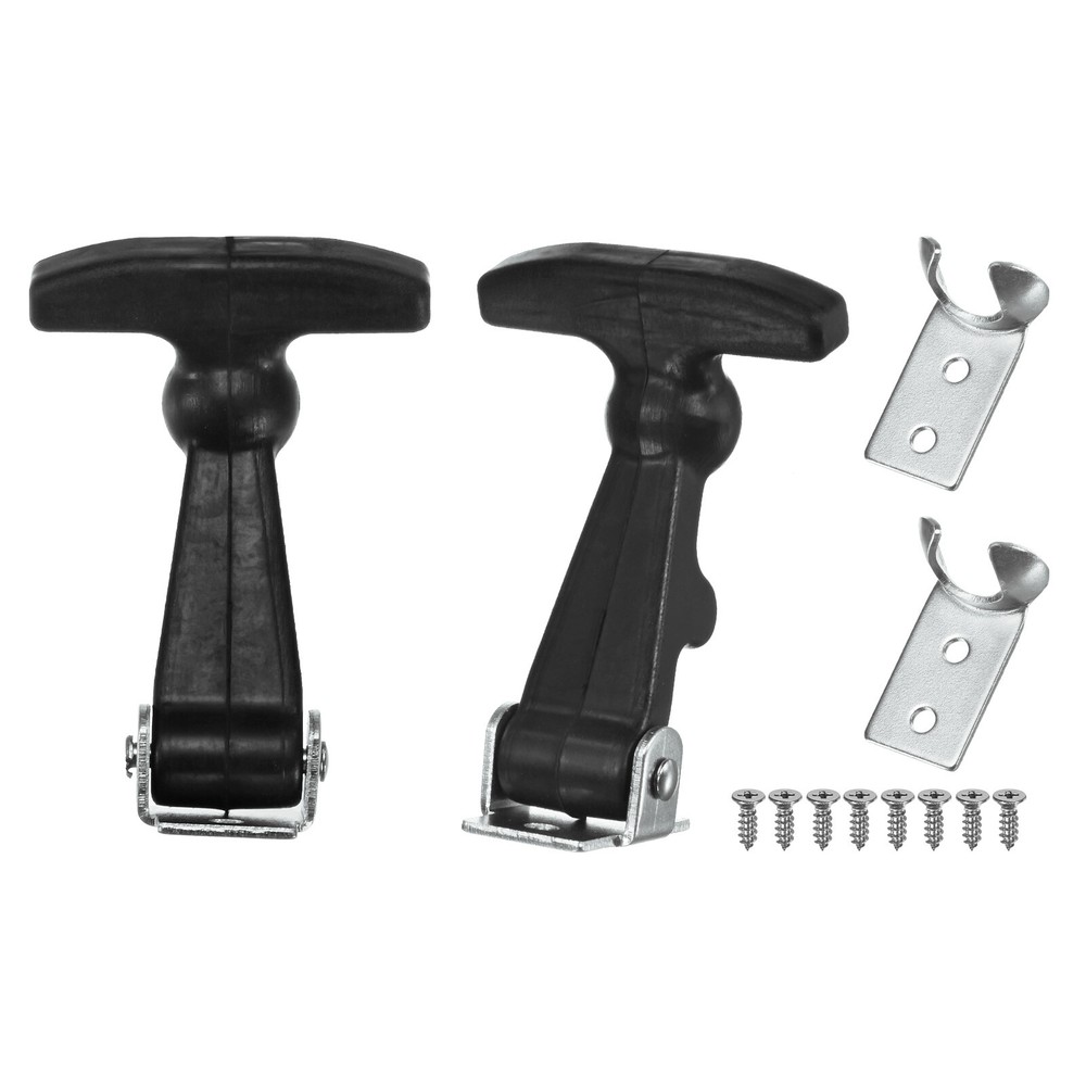 2-Pack Elastic SPCC Rubber Hood Catch, 2" Latches for Toolbox, Silver Black