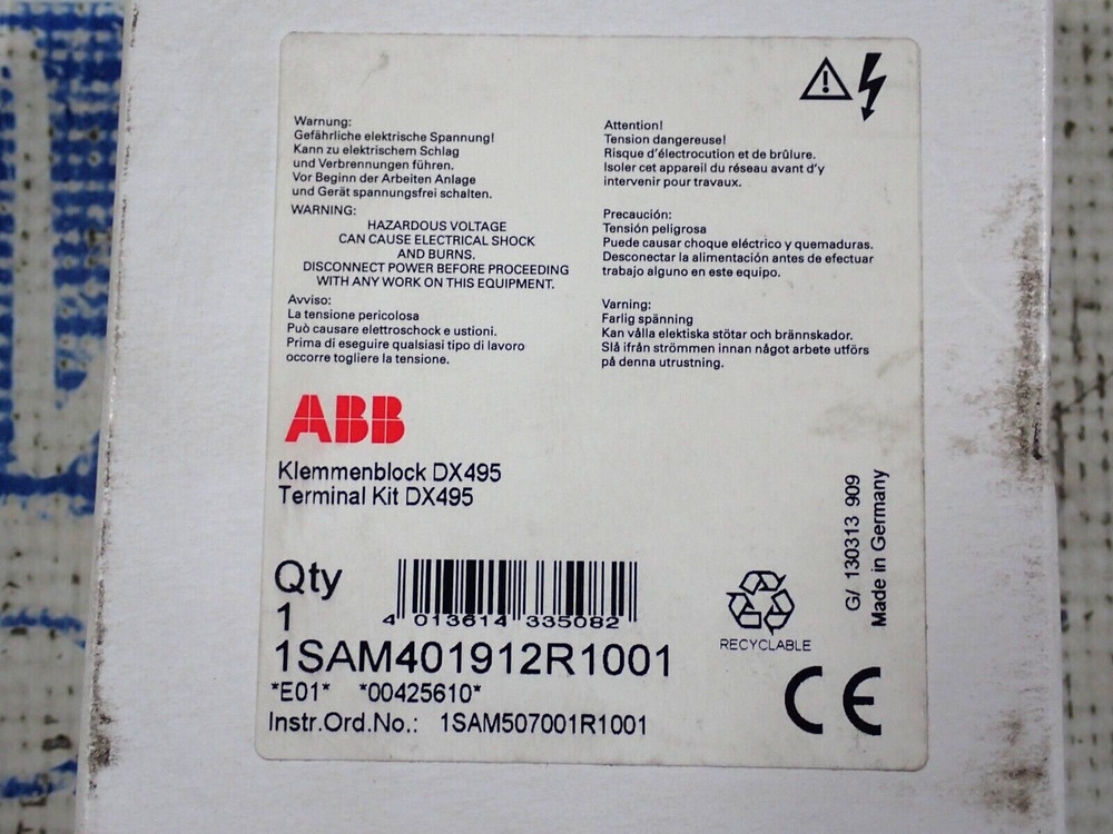 ABB 1SAM401912R1001Terminal Block DX495