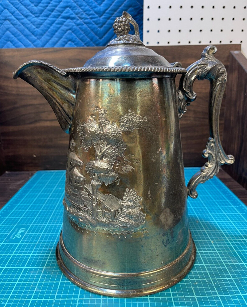 19th Century Victorian Meriden Britannia & Co. Silverplate Water Pitcher