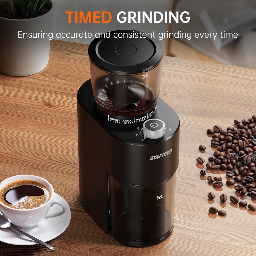 Conical Burr Coffee Grinder, Adjustable Mill, 38 Precise Grind Settings, Prec...