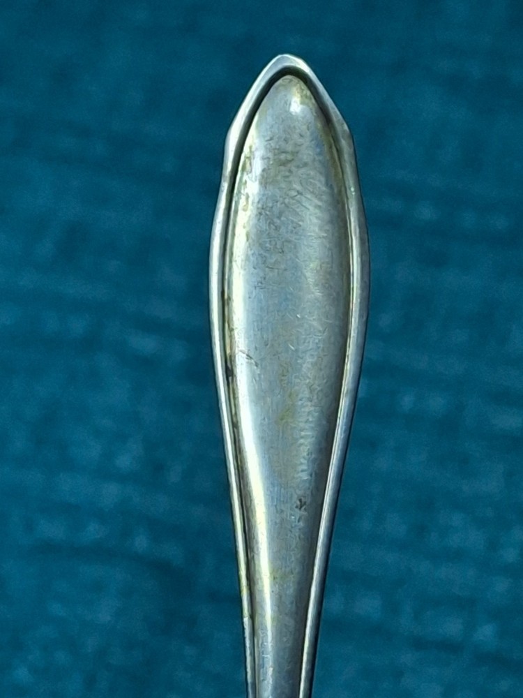 Antique German .800 Solid Silver Spoon - Crescent & Crown Hallmarks - 4.5" 12g
