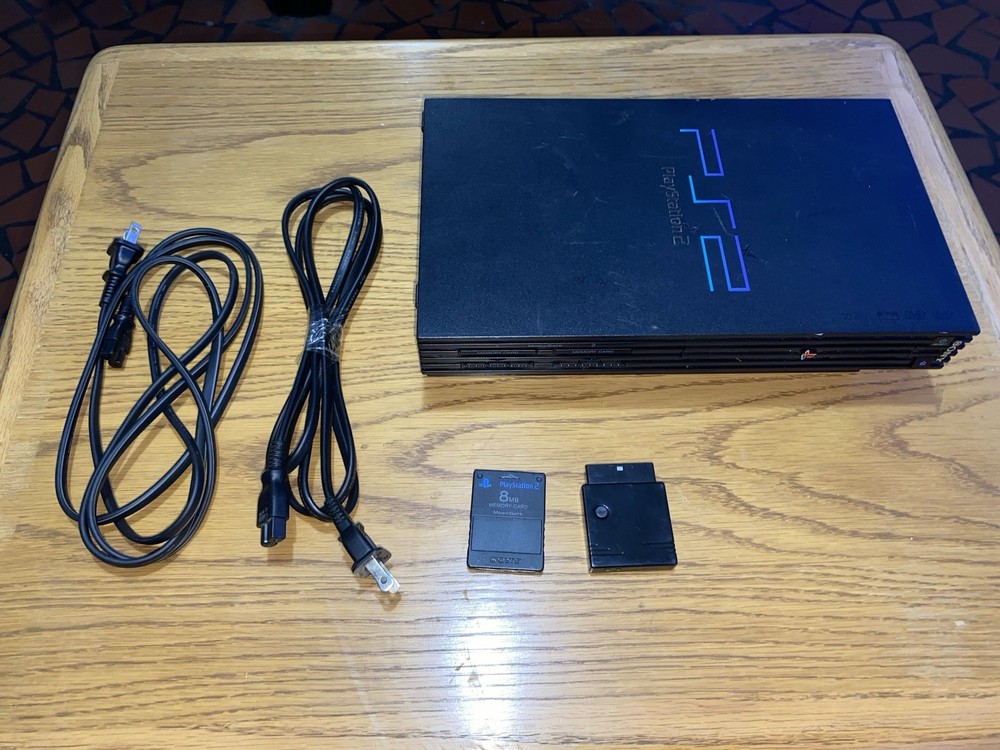 Sony PS2 Console and Games With Controllers