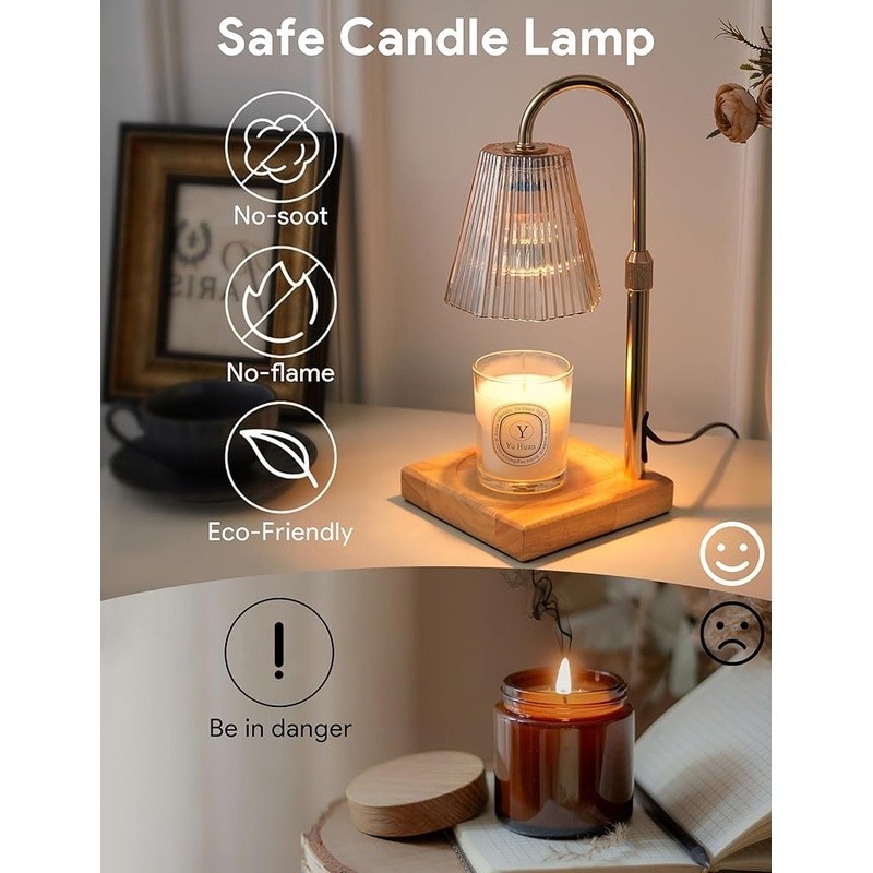 Candle Warmer Lamp Dimmer Timer Adjustable Height Eco-Friendly Aromatherapy New