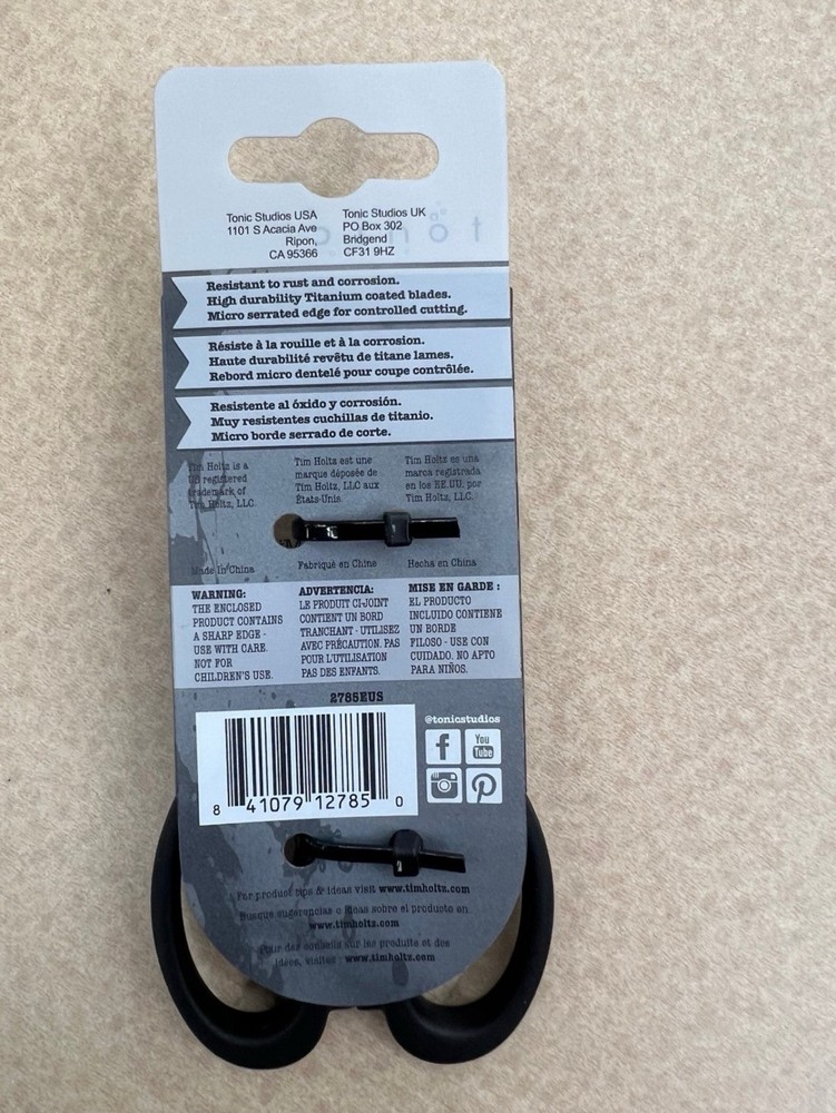 Tim Holtz - Titanium Micro Serrated Mini-Snips 5" Left Handed Scissors