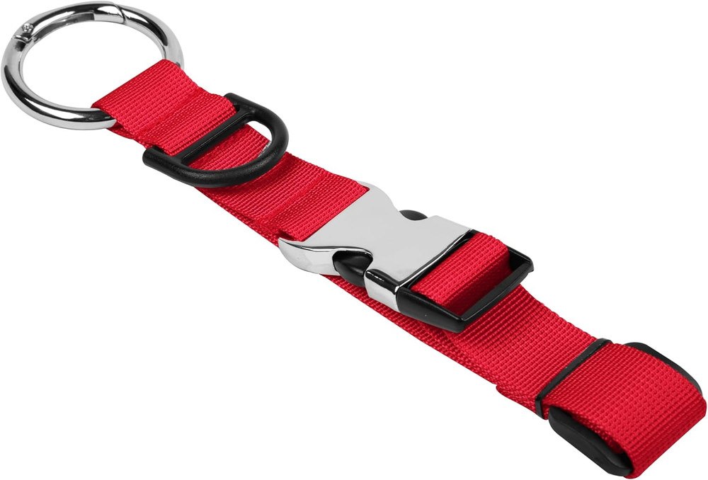 Jacket Gripper Strap with Hook and D-Ring for Easy Bag Carrying - Red