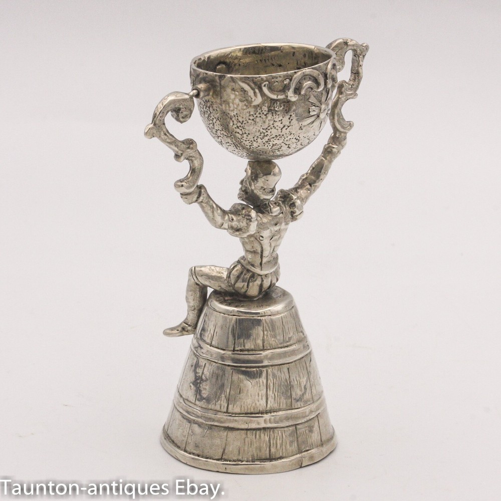 Solid sterling silver wager cup Marriage Berthold Muller 1899 Chester jester?