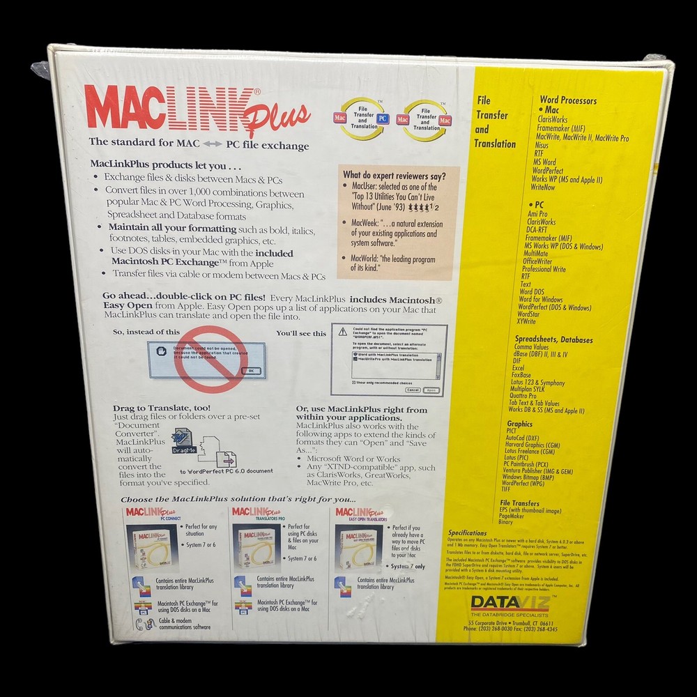 DATAVIZ MACLINK Plus Translators Pro PC File Exchange SEALED NEW